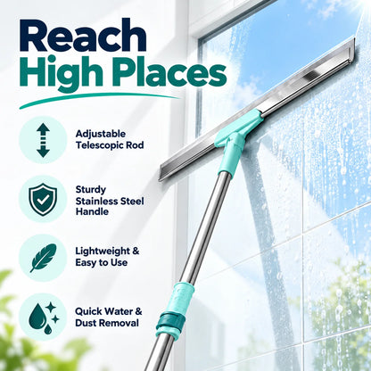 Magic Broom Silicone Floor Wiper with Long Handle for Glass, Tiles & Bathroom