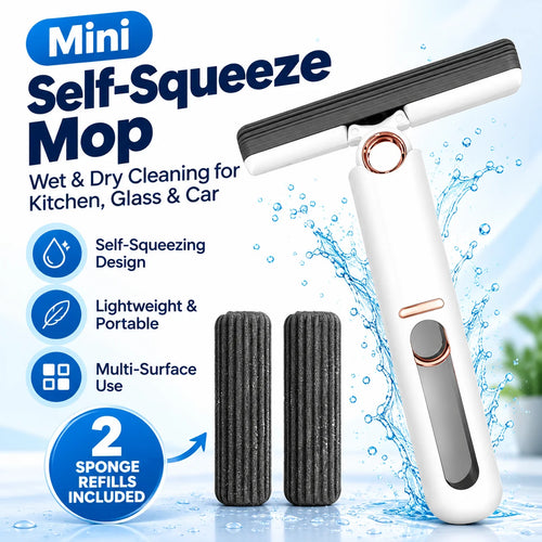 Mini Self-Squeeze Mop with (2 Sponge Refills)